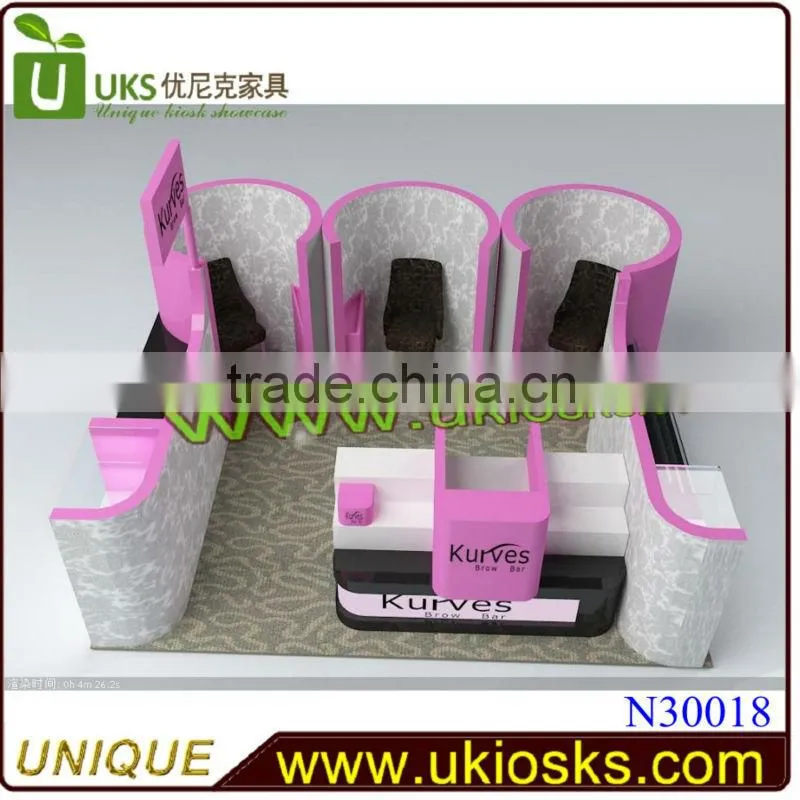 Easy assemble eyebrow threading kiosk | eyebrow threading kiosk used in mall for sale