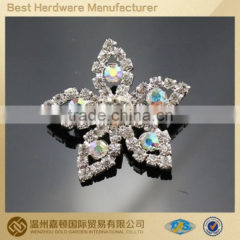 New Design Flower Silver Crystal Rhinestone Brooch White Pearl For Bridal And Wedding Invitations