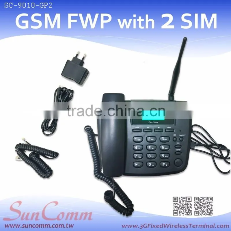 SC-9010-GP Hands-free and redial GSM Fixed Wireless Phone with single SIM Yagi Antenna support