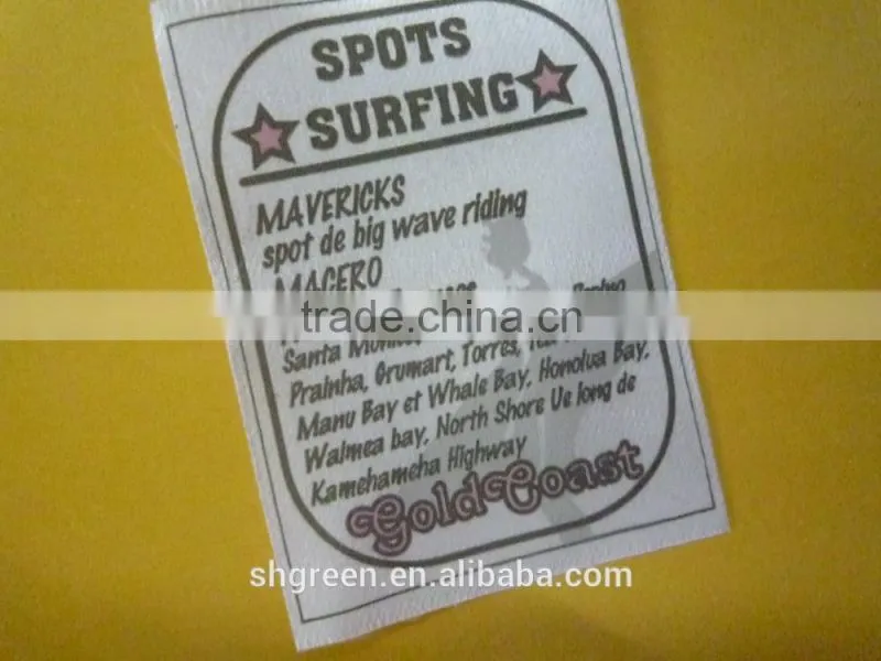 Kids clothing care printed label