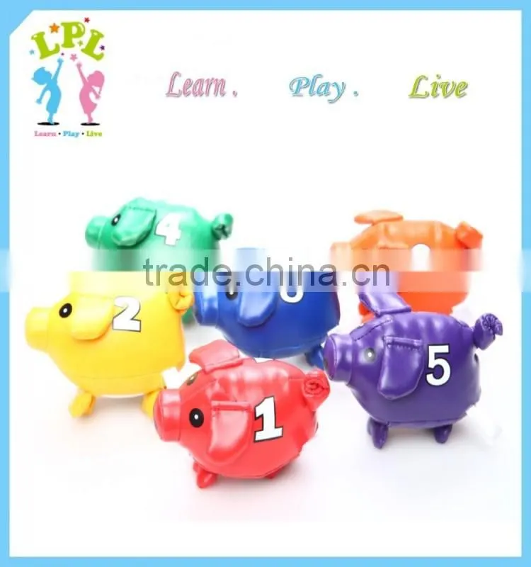 Promotion PU material number hacky sack,mini pig juggling ball