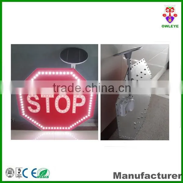 LED Solar Warning Stop Paddle /Roadside warning board solar energy
