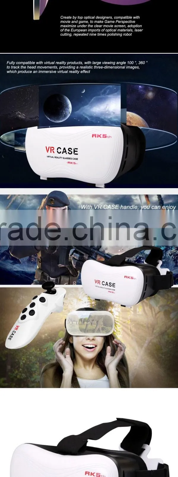 3D vr glasses vrarle vr box bluetooth for mobile phone 3d movies games
