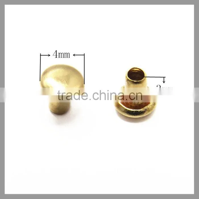 Sample Free 4mm Hollow Rivets Brass Gold Rivet