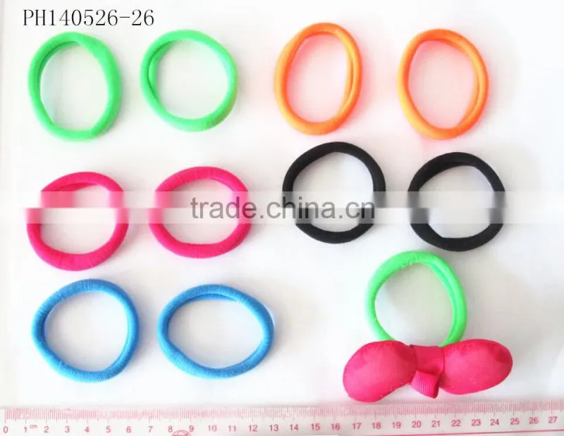 Rubber hair elastic,plain hair scrunchy, different color ponytail for girls