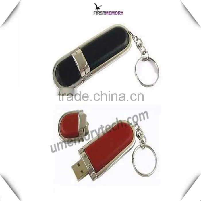 Leather material Commercial Memory Stick 32GB 64GB Key Chain Pendrive