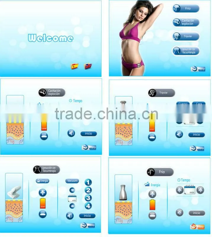 Ultrasonic Cavitation Radio Frequency Vacuum Massage Mini Beauty Slimming Machine