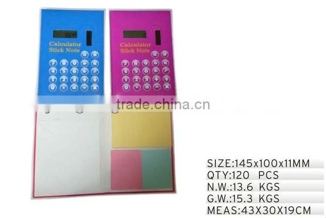 calculator with sticky notes