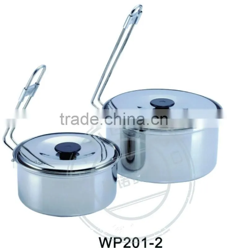 hot sale 2pcs Convenient stainless steel pot
