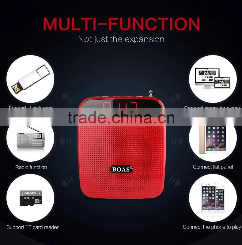 2015 New Arrive High Power Teaching Speaker Voice Amplifier Loudspeaker With FM MP3 Player Wonderful Tool For Tour Guide Sales