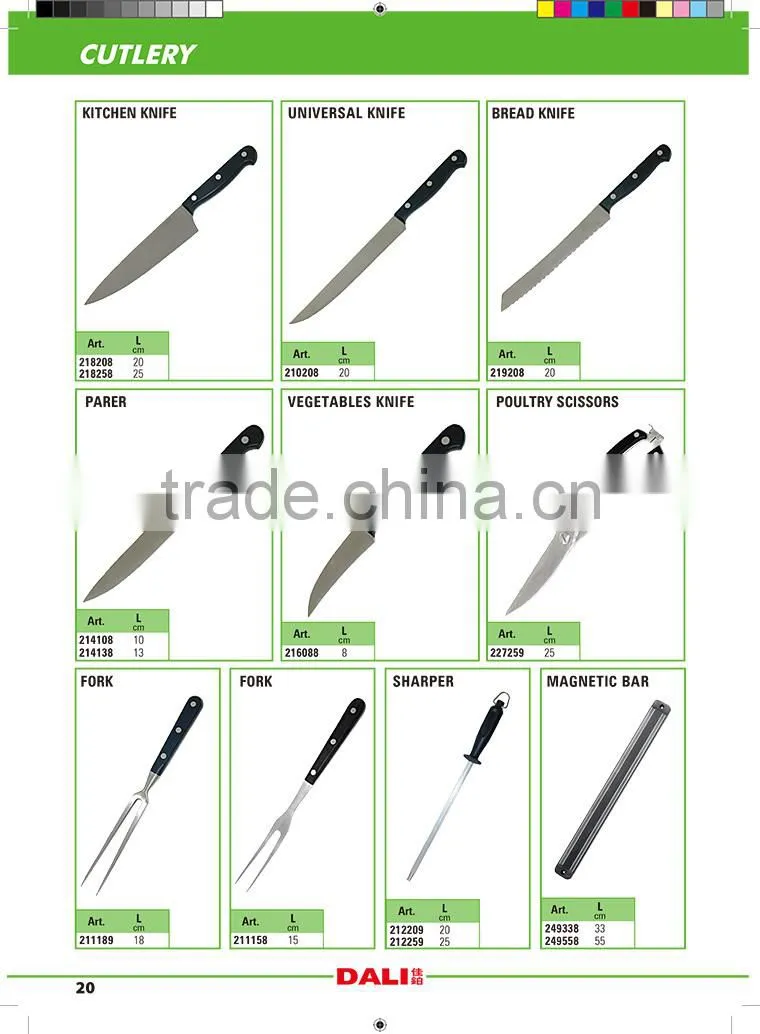 high quality best kitchen knife / titanium kitchen knife set / bone cutting kitchen knife