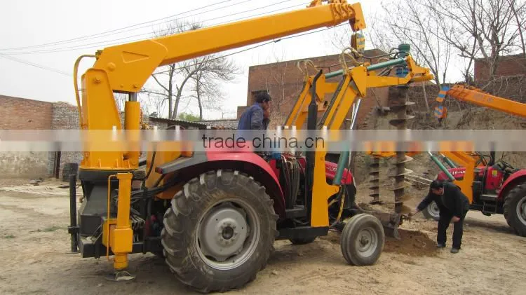 Wheeled type hydraulic digging machine pile driver with CE approved