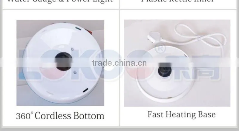 1.8L Hot Sale Additional function Plastic Electric Kettle with RoHS