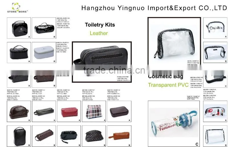 Store More Black Rectangular Travel Carry Toiletry Kits with Clear PVC
