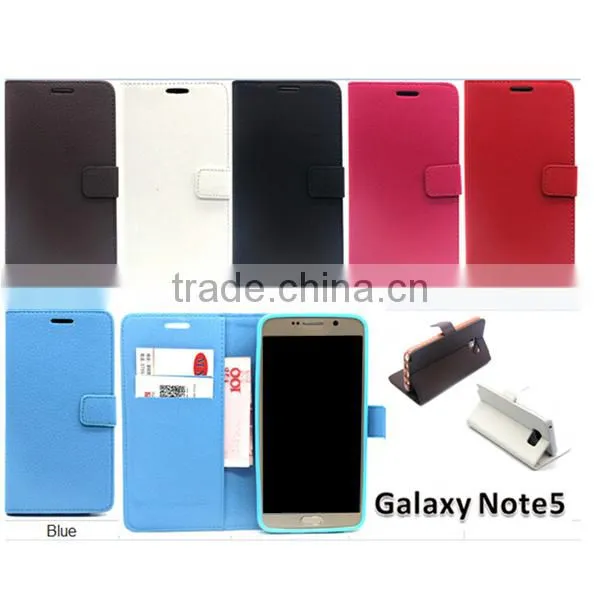 PU leather mobile phone case, flip wallet phone shell for Samsung Note5