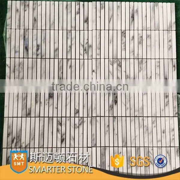 White ink stone tile marble mosaic pattern tile for home decor