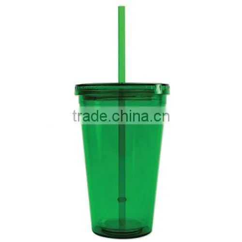 various color BPA free 16oz double wall plastic tumbler
