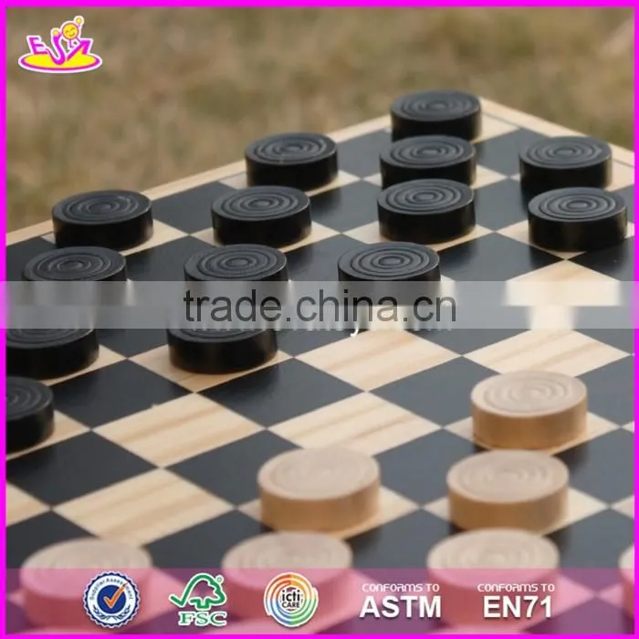 2017 New design children play wooden chess board W11A052