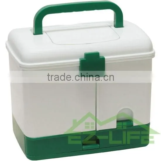 cheap hot sale top quality colorful plastic home use metal trunk clear first aid storage box with handle for small part