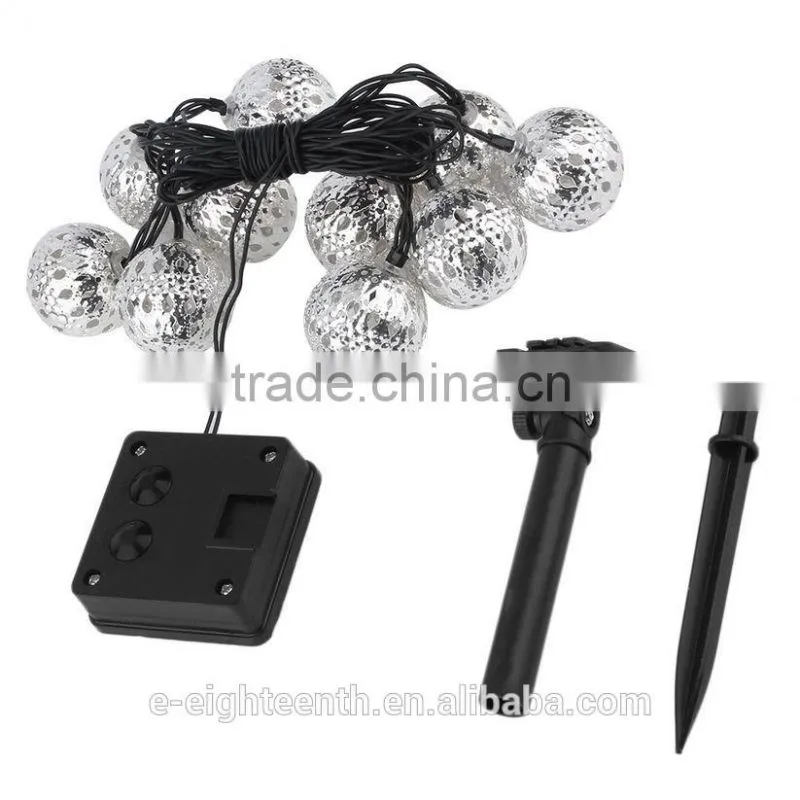 2016 new arrival 10 LED Moroccan ball Solar Garden String Lights Lamp for christmas outdoor garden party
