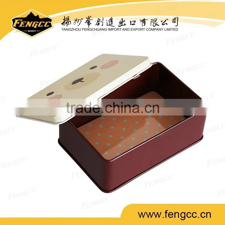 Popular design fancy printing small round tin box for tea