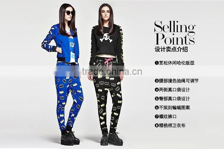 Autumn bat printing leisure fashion sport Haren pants