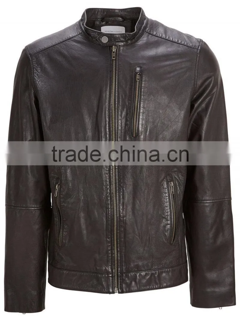 ALIKE pu biker jacket for men