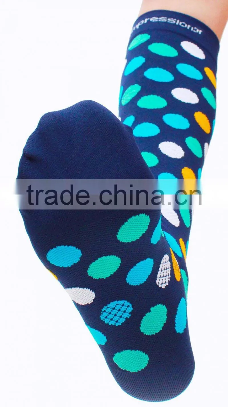 men's fancy compression socks with polka dots design