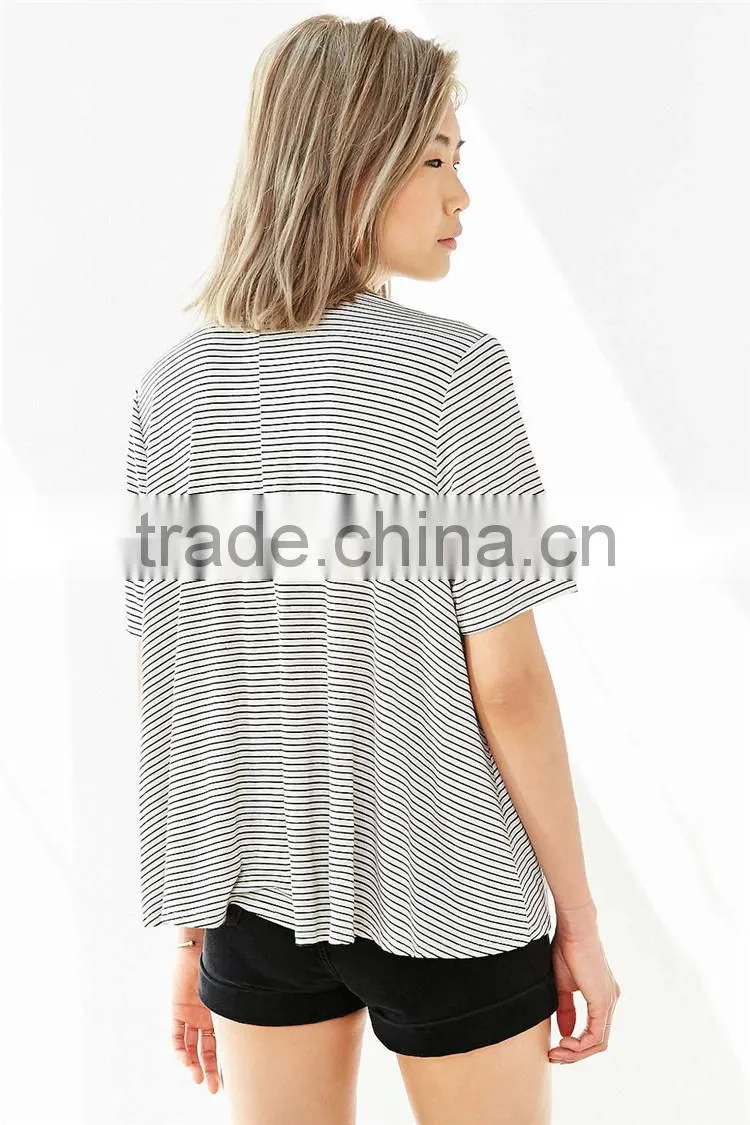 Cheap promotion women fashion tee longline tee