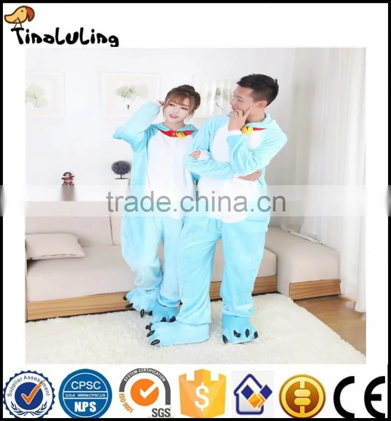 Wholesale flannel doraemon pajamas one piece cartoon pajamas cat onesie pajamas