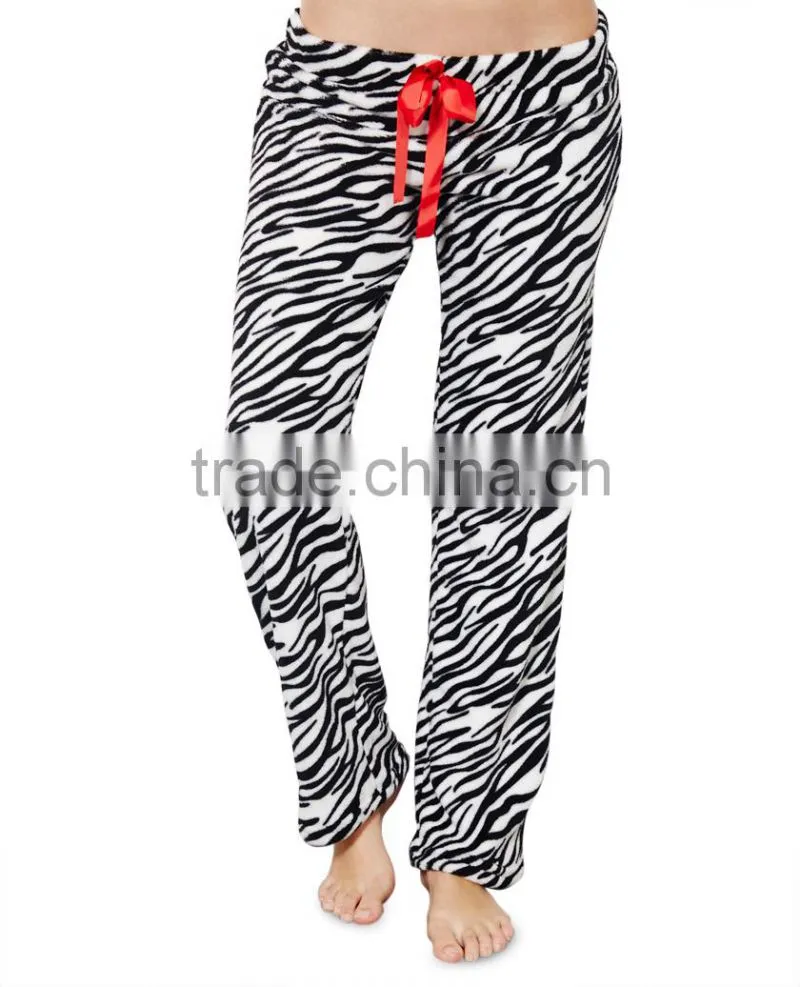 Zebra Plush Pants pictures of girls in sleepwear
