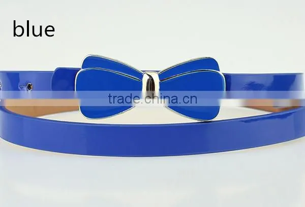 new arrival fashion design high quality with flower design alloy metal buckle women slim PU leather belt