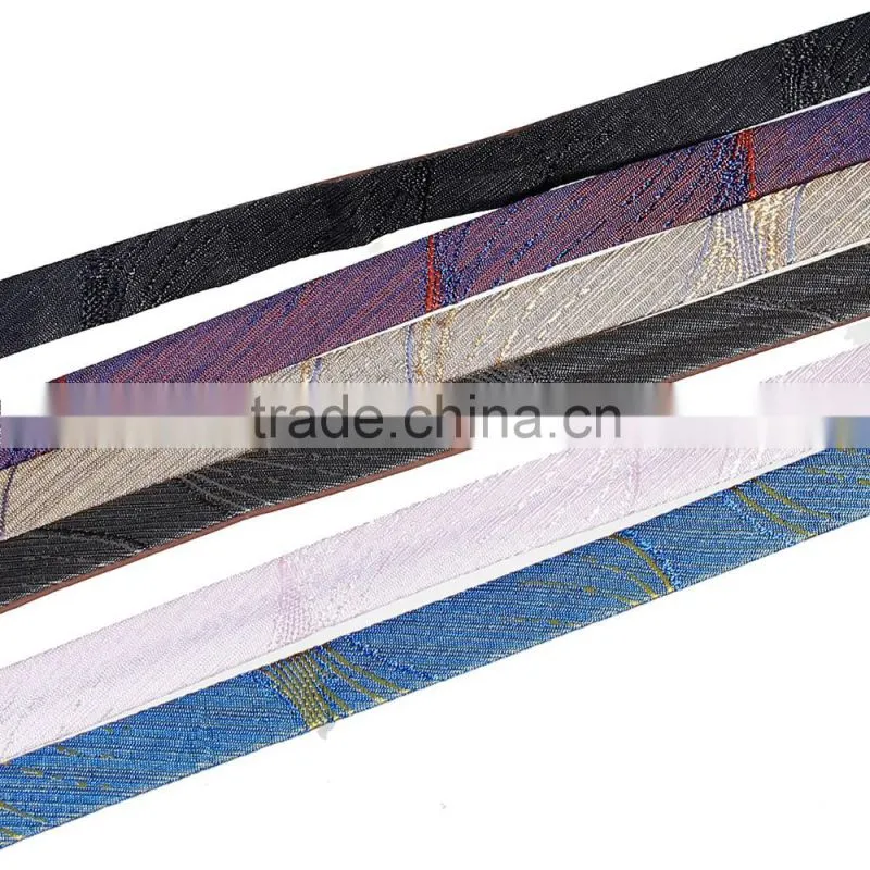 Blue&Yellow Strip Pattern Flat PU Leather Cord 10mm