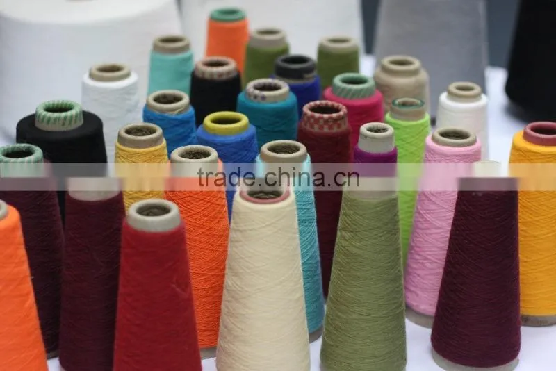 wholesales high quality 100% polyester ring spun yarn for knitting and weaving