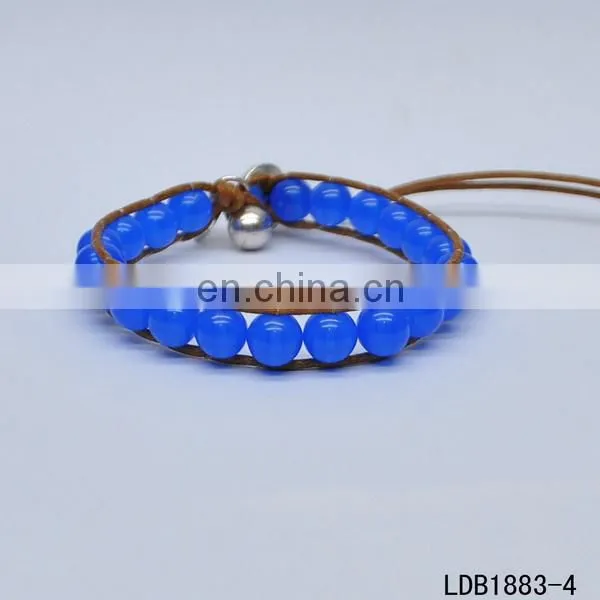 Handmade sport friendship leather wrap bracelet