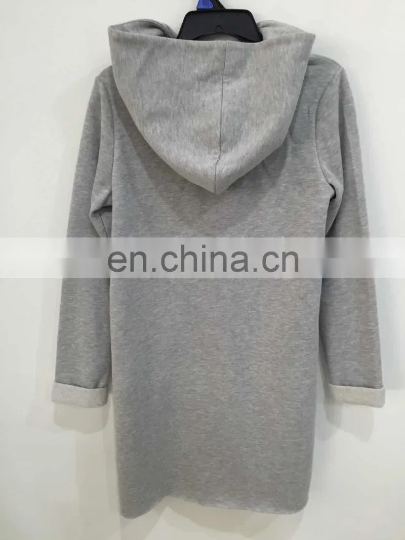 Flannelette hooded long zipper jogging-top