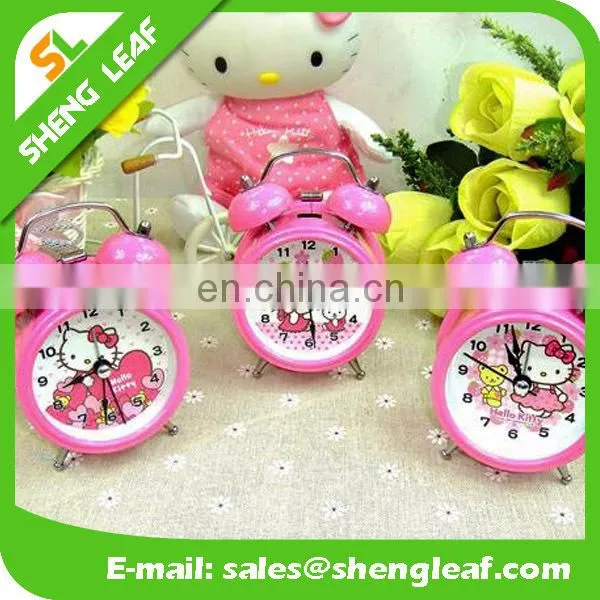 Hello Kitty cute small alarm clock ringing the bell Creative cartoon metal clock