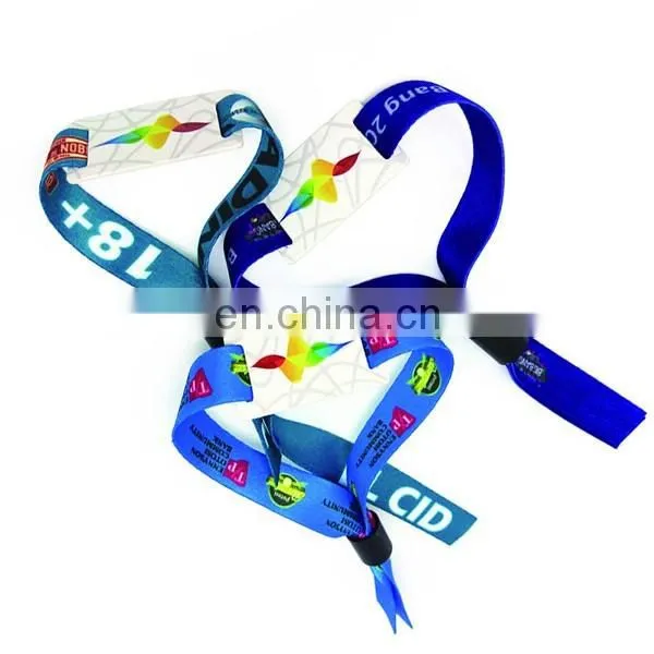 eco-friendly polyester cheap event rfid wristbands with clip for festival