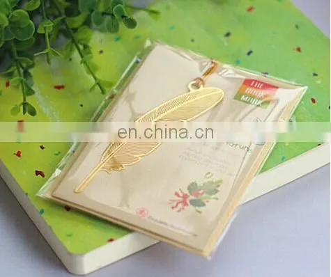 Golden yellow leaf bookmarker, business gift bookmarker