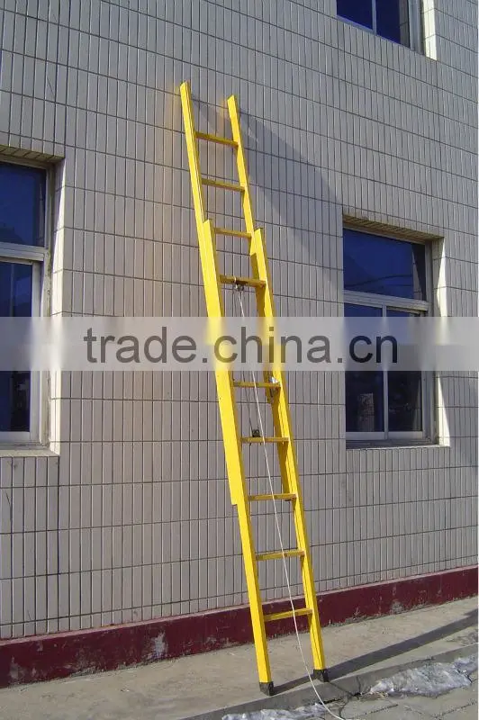 High strength FRP/GRP fiberglass extension ladder