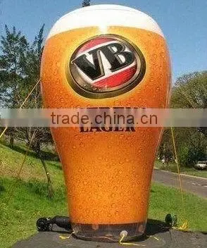 giant lifelike inflatable beer glass shape for beer promotion