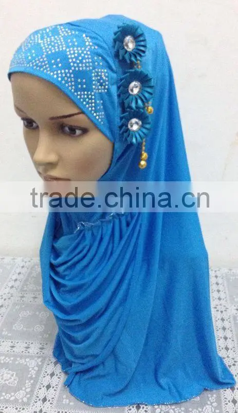 A578 New 3 flowers lady's muslim long one piece hijab