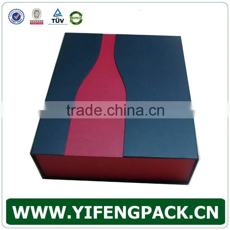 China supplier OEM cheap folding with silk wine presentation boxes
