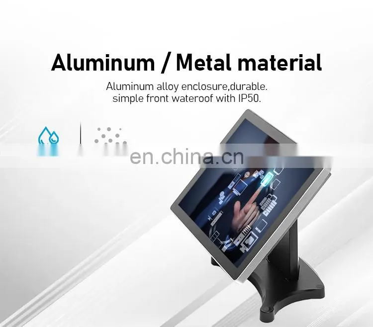 15inch True Flat Capacitive Touch Screen Monitor industrial Grade Metal Case Computer POS Display 1024x768