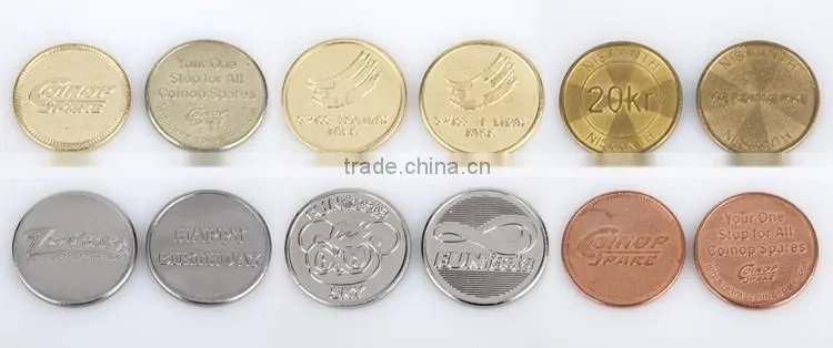 Creative design high quality RoHS Gold, Silver vending game machine token