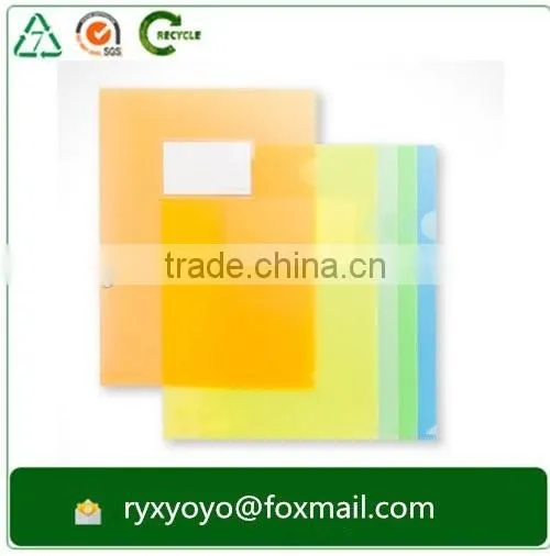 hard plastic cover a4 size L shape pp file folder