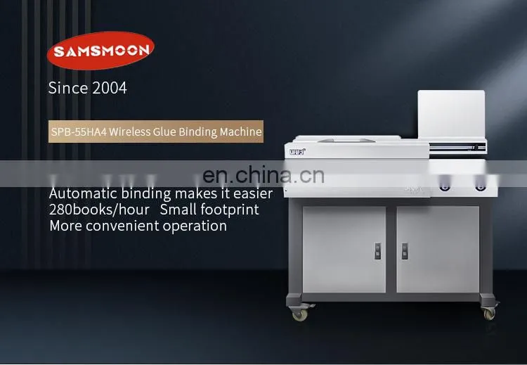 semi auto glue binding machine Printing Shop Use Double Mode 55mm Wireless Book Glue Binding Machine Automatic Glue