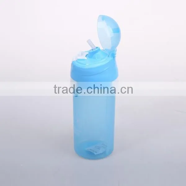 500ml Hot Sale Cylindrical shape Water Bottles with a straw