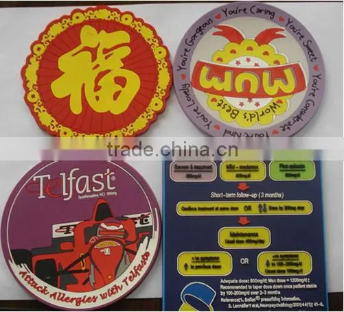 colorful PVC cup mat, PVC rubber table mat, silicone coaster