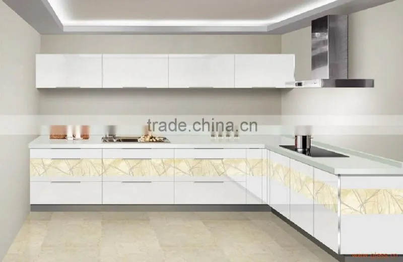 5mm Painted clear tempered glass kitchen cabinet door glass